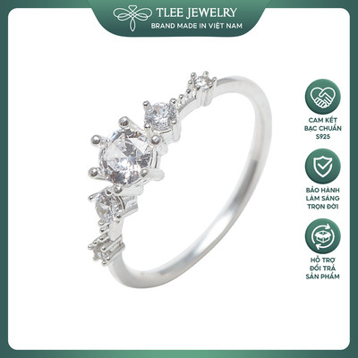Nhẫn bạc nữ TLEE Snow Pre đá 5mm lấp lánh sang trọng TLEE JEWELRY A0303