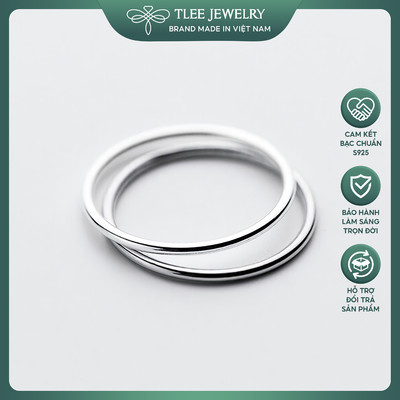 Nhẫn bạc TLEE tròn trơn basic cá tinh, đơn giản TLEE JEWELRY A0297