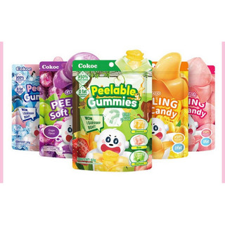 Kẹo dẻo trái cây lột vỏ 3d cokoc 75g vị nho/ đào/ xoài/ soda/ kẹo dẻo bóc vỏ