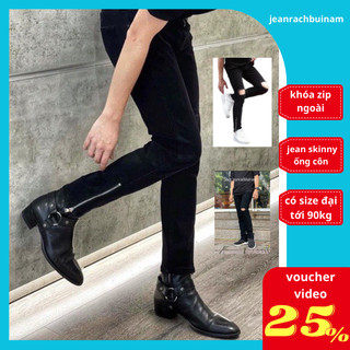 [ MẪU MỚI ] quần jean nam khoá ống chân dáng slim fit ống côn, quần skinny nam zipper