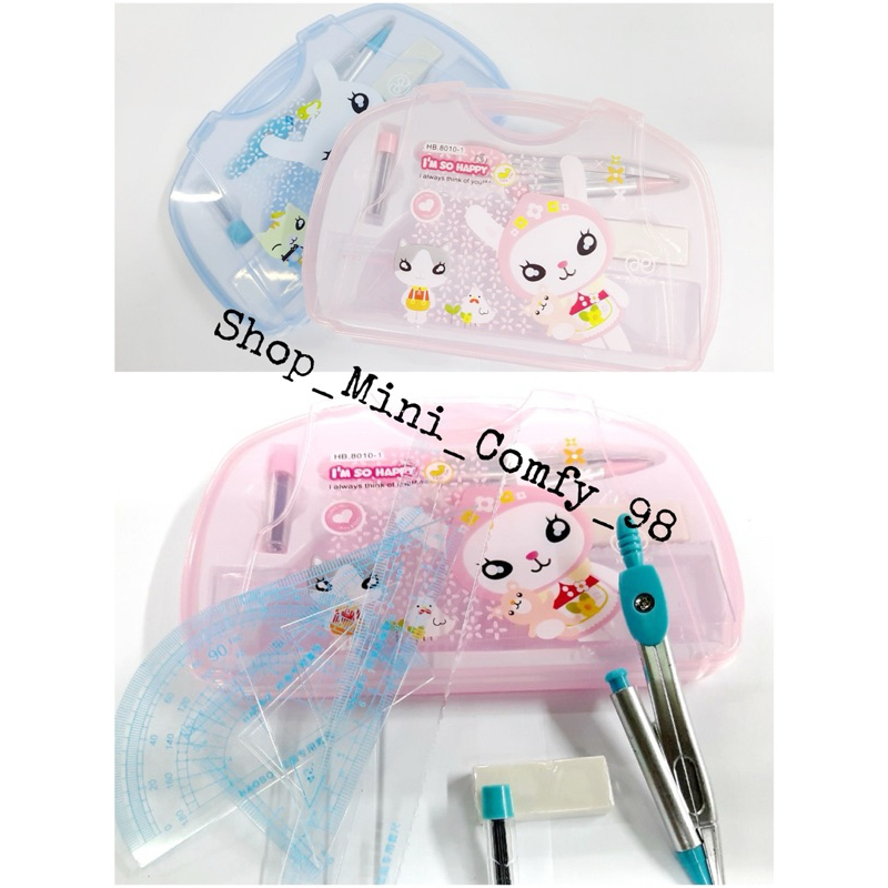 Bộ đồ dùng eke compa thỏ cute 8010