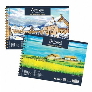 Sổ vẽ KLONG A4/ A5 cao cấp Artwork Hot Pressed lò xo kép xé nhiều kích thước mẫu mã đa dạng 150GSM - 320GSM