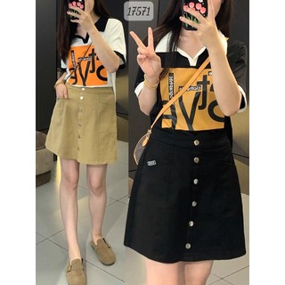 Quần giả váy jean bigsize nhiều cúc lưng thun cao cấp linhstyle - quần giả chân váy bò jean nữ lưng thun bigsize 17571