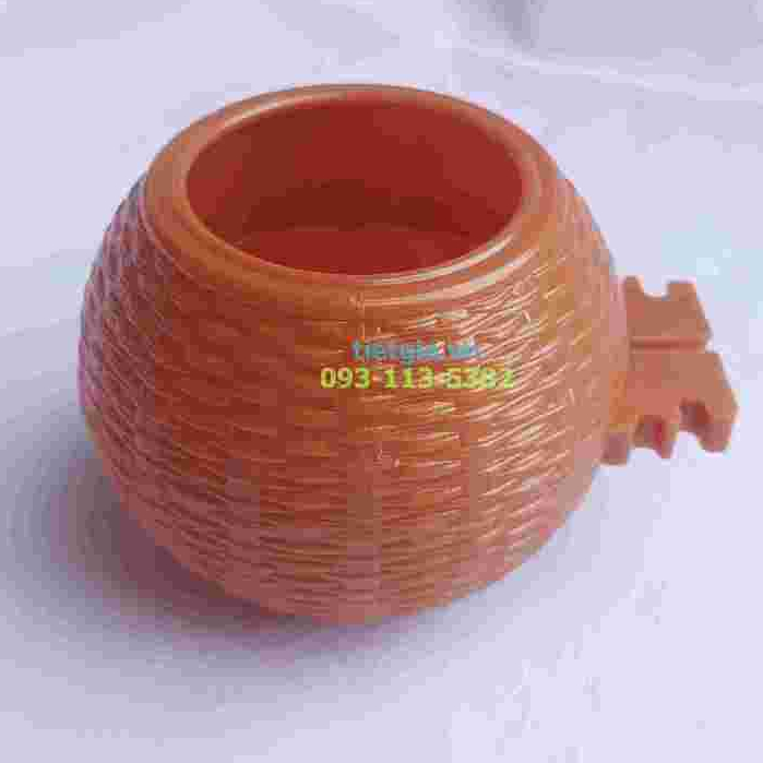 K01 - set 10 cái Giỏ thóc chim CU GÁY nhựa giả tre