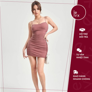 Đầm Body Hai Dây Pastel Hồng Basic Sang Chảnh, Sexy - Freesize dưới 55kg