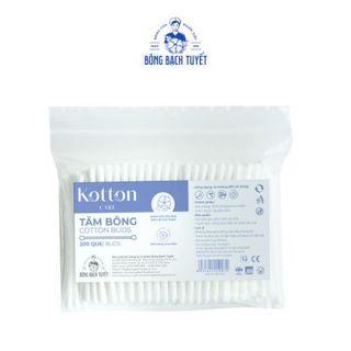 Quà tặng không bán - tăm bông bông bạch tuyết kotton care 200 que/gói