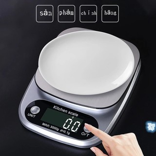 Cân Điên Tử Mini Nhà Bếp Hợp Kim Thép 5kg & 10kg Chính Xác Cao Tặng Pin ( Bảo Hành 12 Tháng )  INOX 13