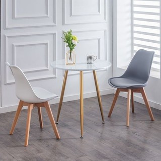 Combo 2 ghế eames có đệm chân gỗ tự nhiên