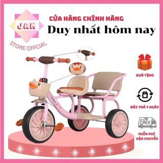 Xe đạp xích lô 3 bánh 2 chỗ ngồi to rộng có đệm lót cho bé