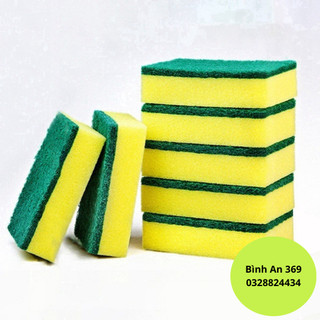 Combo 3 miếng rửa chén bát 2 mặt xanh vàng tiện dụng -ba99