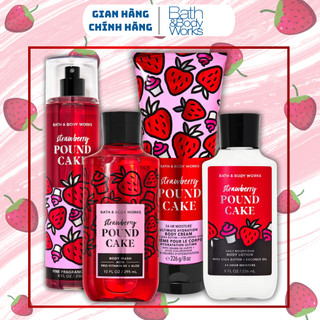 Body Mist Bath And Body Works Nam Nữ Chính Hãng Strawberry Pound Cake, Xịt Thơm Body Toàn Thân Hương Nước Hoa 236ml