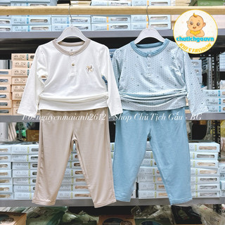 Bộ quần áo dài tay cho bé hãng Bu Baby