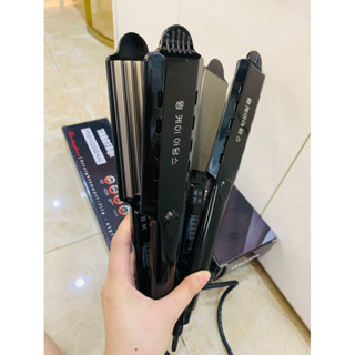 Máy ép tóc làm xù tạo phồng, máy dập kẹp tạo kiểu xoăn mì, uốn tóc xoăn sóng cao cấp