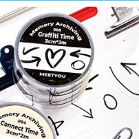 Washi hình dán kí hiệu Graffiti time vintage trang trí sổ, decor, bullet journal