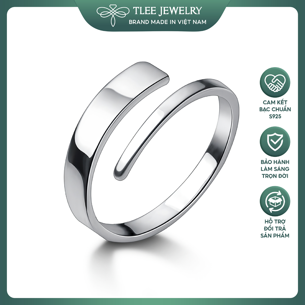 Nhẫn bạc unisex TLEE vát basic cá tính TLEE JEWELRY A0289