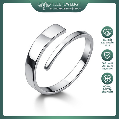 Nhẫn bạc unisex TLEE vát basic cá tính TLEE JEWELRY A0289