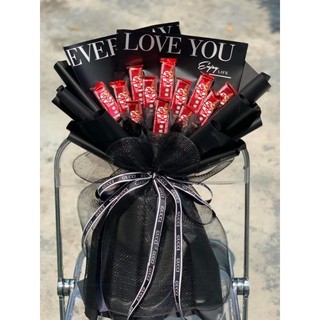Bó hoa socola kitkat tặng valentine, bó hoa socola, kitkat, quà valentine cho nữ , cho nam