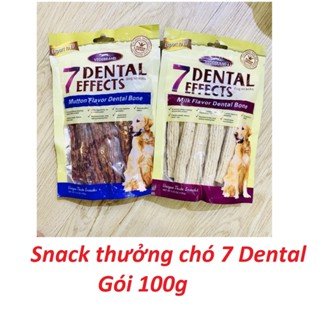 Bánh thưởng/ xương gặm sạch răng cho chó 7 Dental Gói 100g vị cừu và sữa tươi