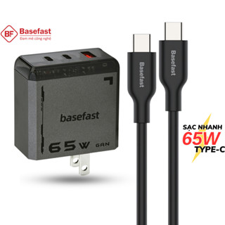 Bộ sạc nhanh Type C 65W Basefast củ sạc 3 cổng kèm dây 100w cho máy tính bảng samsung mac ip 15 16