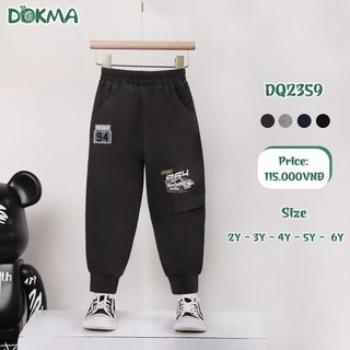 Quần dài cotton mỏng bé trai Dokma 2-6Y