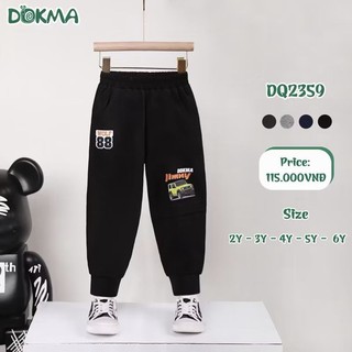 Quần dài cotton mỏng bé trai Dokma 2-6Y
