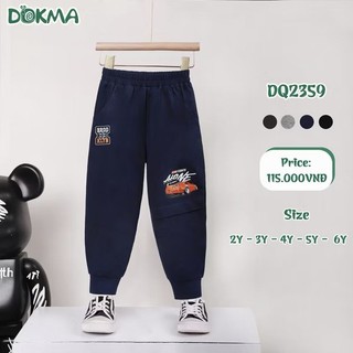 Quần dài cotton mỏng bé trai Dokma 2-6Y