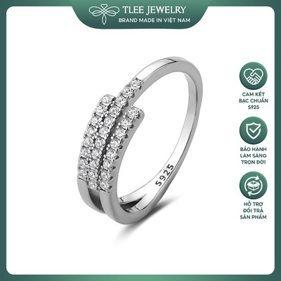 Nhẫn bạc nữ TLEE khối ghép nạm đá cá tính TLEE JEWELRY A0284 NEW