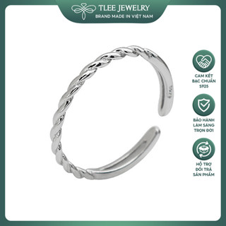 Nhẫn bạc nữ TLEE xoắn basic cá tính Freesize TLEE JEWELRY A0282