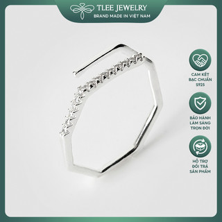 Nhẫn bạc nữ tlee khúc cây đính đá freesize cao cấp tlee jewelry a0277