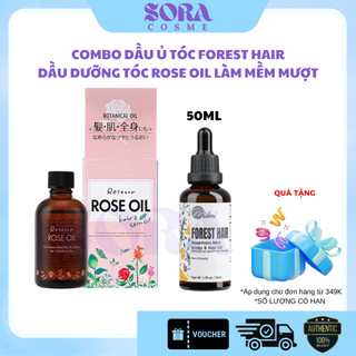  Combo Dầu dưỡng Rose Oil Botanical Nhật Bản và Dầu ủ Forest Hair Rosemary Oil siêu phục hồi và kích mọc tóc