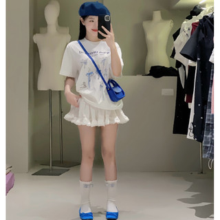  @Tiemvaixinh Set Áo Thun Nơ Mlem Girl Mix Chân Váy Múa Ballet Tiểu Thư 
