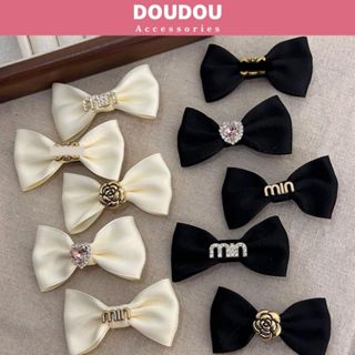  Kẹp nơ to Doudou Kẹp tóc nơ Kẹp tóc hoa trà Kẹp mỏ vịt tiểu thư thời trang phong cách Hàn Quốc FJ041 