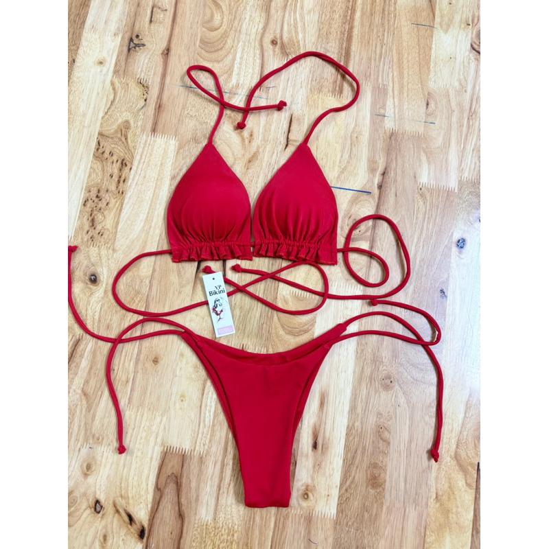 Bikini 2 mảnh bikini 3 mảnh đỏ áo tắm đồ bơi tam giác đỏ( sẵn hàng - hình shop chụp) | BigBuy360 - bigbuy360.vn