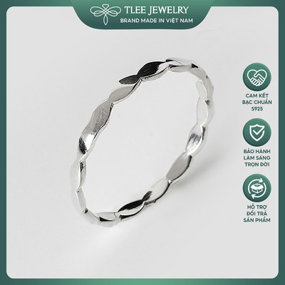 Nhẫn bạc nữ TLEE trơn cách điệu cá tính TLEE JEWELRY A0272