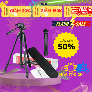 Tripod điện thoại, Chân máy ảnh 3520 khung nhôm cao cấp có túi đeo kèm kẹp điện thoại - Chính Hãng HULAKO
