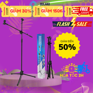 Chân Stand Kèm Mic - Chân Đế Đứng Kèm Kẹp Và Mic, Điều Chỉnh 360 Độ Và Chiều Cao Chân - Chính Hãng HULAKO
