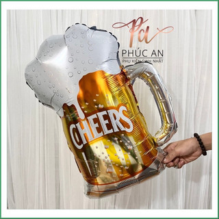 Bóng nhôm hình ly bia , chai bia size lớn trang trí sinh nhật HPBD