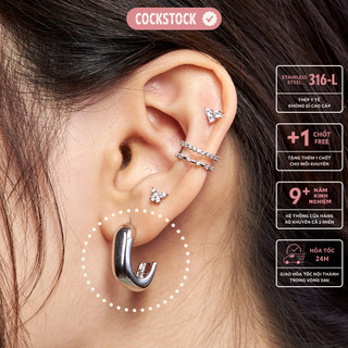 Khuyên tai thả c shape hoop earring - cockstock