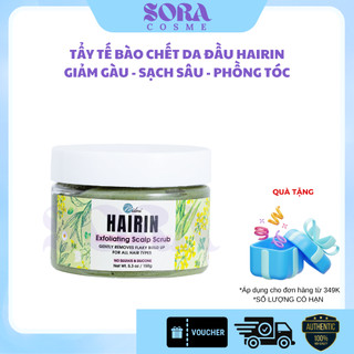 Tẩy tế bào chết cho tóc HAIRIN Tràm trà Hoa cúc La Mã kiềm dầu tăng độ phồng tóc và làm sạch sâu 150g