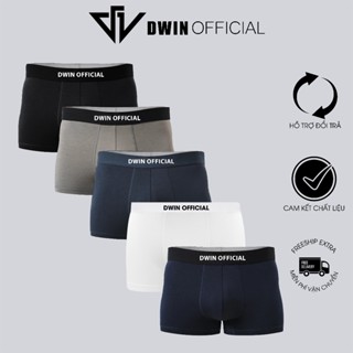 Combo 5 quần lót nam DWIN sịp đùi kháng khuẩn cao cấp boxer tam giác vải thun lạnh co dãn 4 chiều