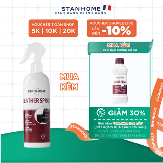 Bình Xịt Vệ Sinh Đồ Da Thật STANHOME Leather Spray Bảo Về Bề Mặt Nội Thất Ô Tô, Ghế Da 350ML