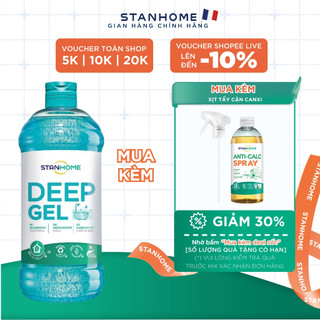 Gel tẩy cặn canxi nhà tắm Stanhome Deep Gel làm sạch vòi inox, lavabo, vết ố vàng gạch men, sàn nhà tắm 750ml - Ver Mới