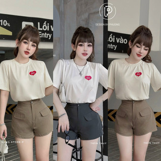 Set siêu xinh, áo phông tim chất cotton 4 chiều, quần 2 lớp 480k sm