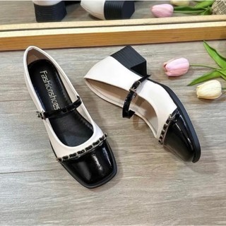 Giày lotlita gót vuông phối dây xích đế cao D06