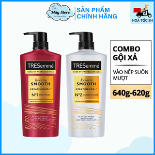 Combo dầu gội 640g + dầu xả 620g tresemme keratin smooth