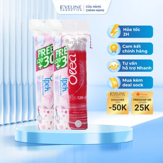 Combo 2 Bông tẩy trang Ipek siêu mềm mịn 150 miếng + Bông tẩy trang Olea 120+20 miếng