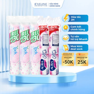 Combo 3 bông tẩy trang ipek 130 miếng và combo 2 bông tẩy trang aura beauty 150 miếng