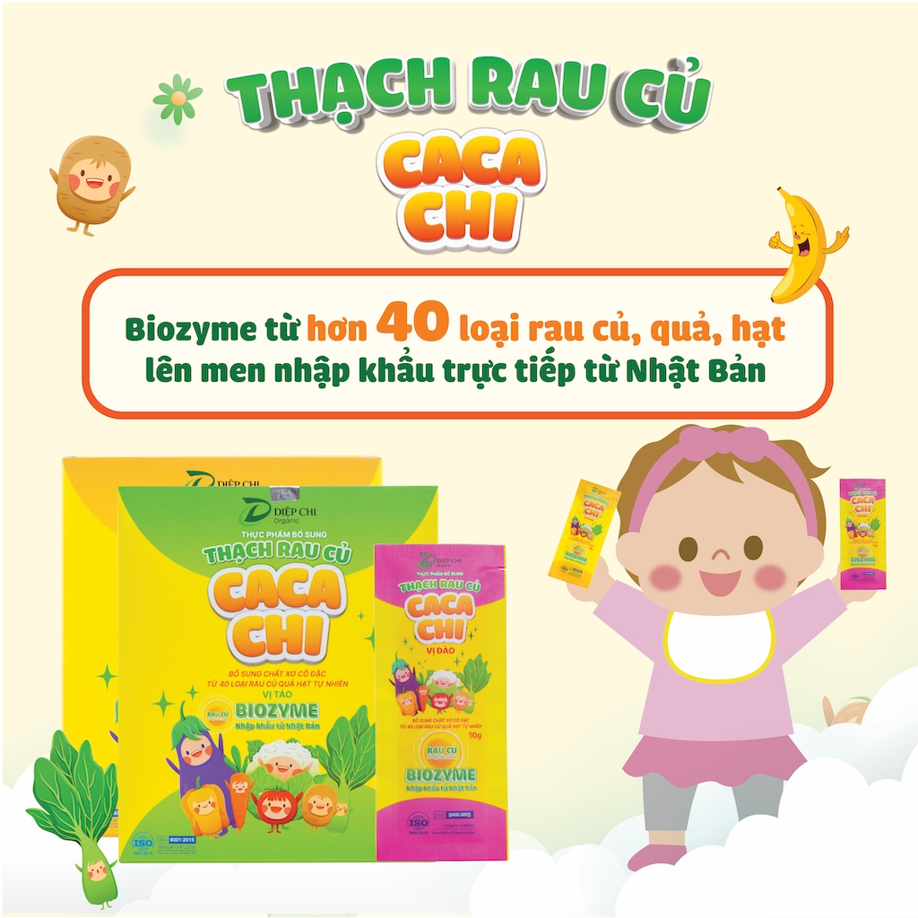 Combo 2 Hộp Thạch Rau Củ CACACHI Giúp Bé Hết Táo Bón, Bổ Sung Vitamin Và Chất Xơ Hộp 10 gói