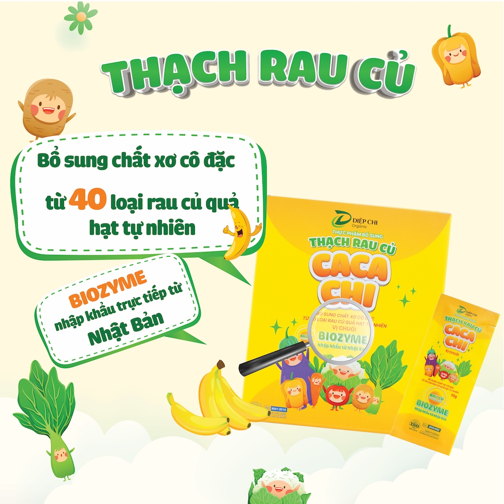 Combo 2 Hộp Thạch Rau Củ CACACHI Giúp Bé Hết Táo Bón, Bổ Sung Vitamin Và Chất Xơ Hộp 10 gói