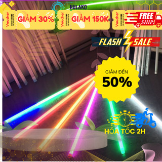 Đèn LED Tuýp chuyên dùng quay Tiktok ( 60cm) - Decor Phòng, Đủ màu siêu sáng, xanh hồng tím - Chính Hãng HULAKO
